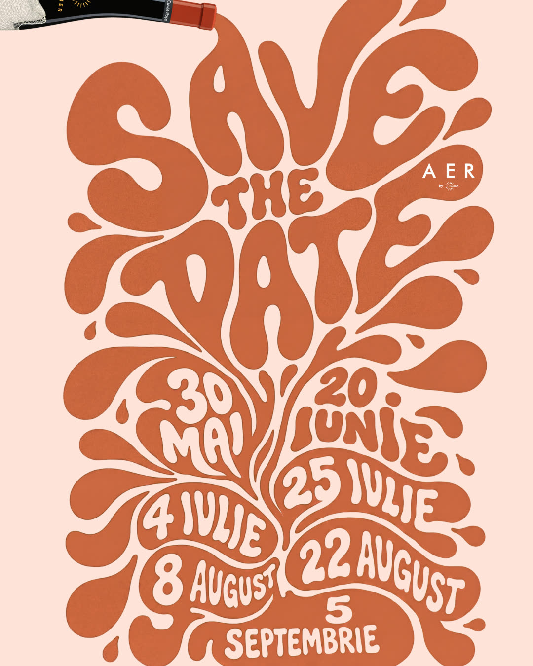Afiș Save the Date cu toate datele verii