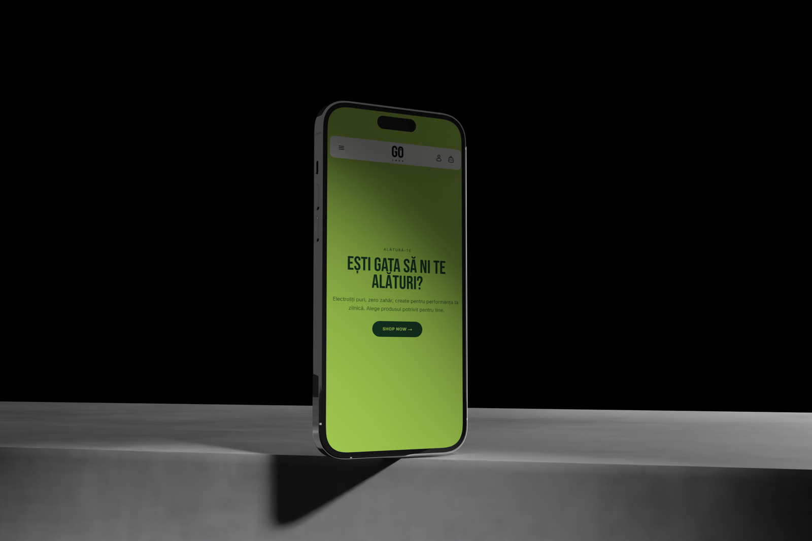 The GO Labs site on a phone: