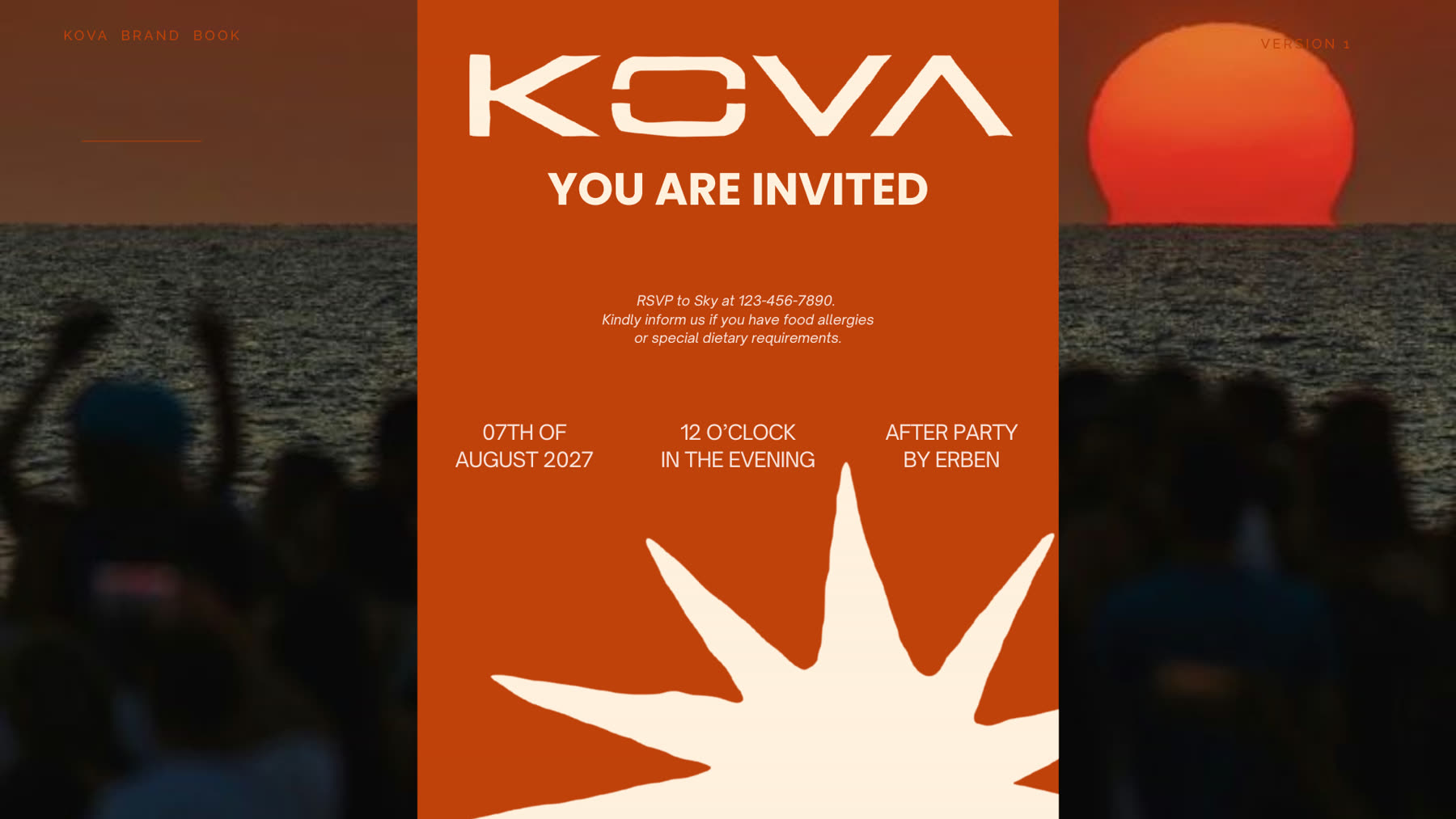 Invitația Kova peste mulțimea de la apus: you are invited